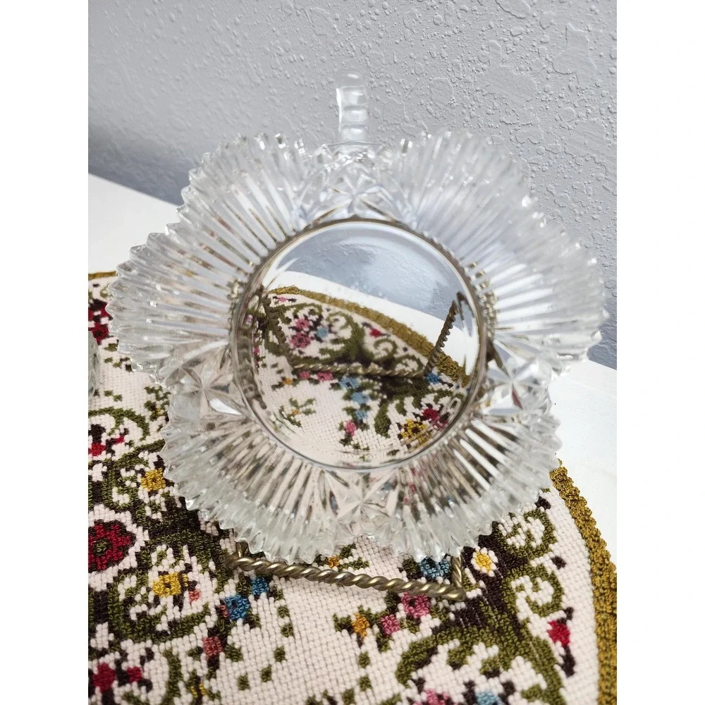 CLEARANCE 💲6️⃣ Vintage Set Petite Glass Shamrock‎ Clover Ribbed Appetizer Plate